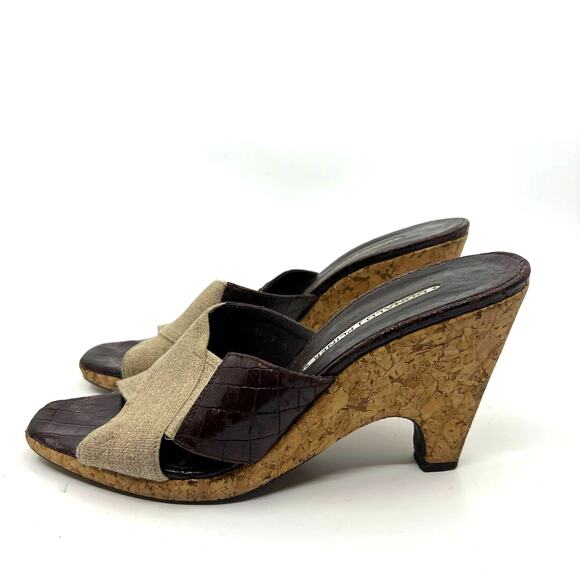 Donald J Pliner Cork Wedge Sandals Women's 9 US - Picture 2 of 9